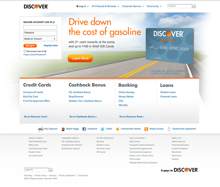 Discover Card Shell campaign gateway graphic